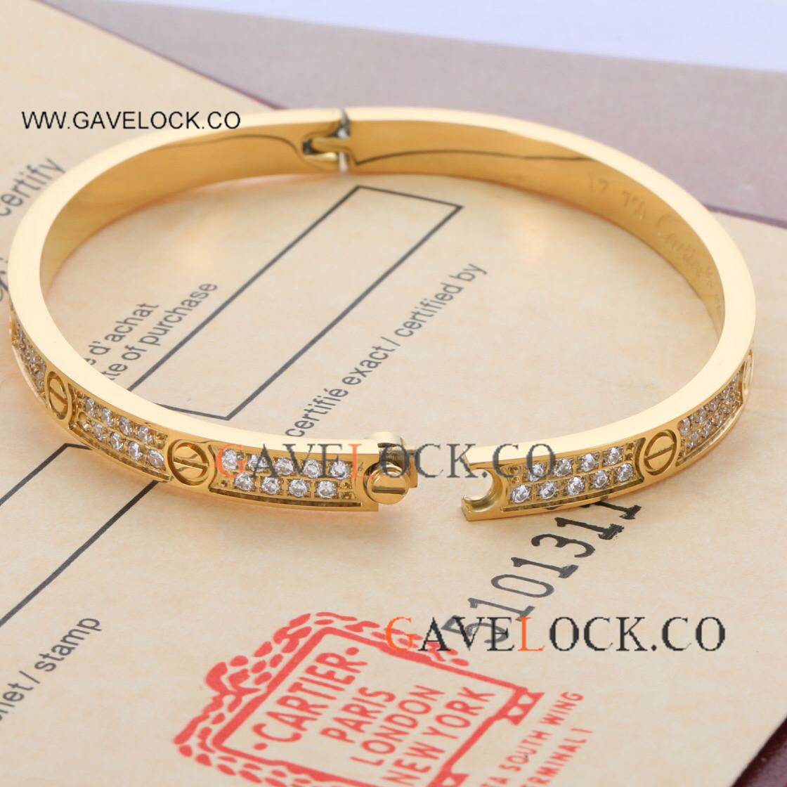 Iced Out Cartier Love Thin Bracelet with screws - Only 17cm